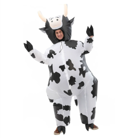 Inflatable Costume Cow Game  Funny Blow Up Suit Halloween Cosplay Party--Only Supports Self-pickup.