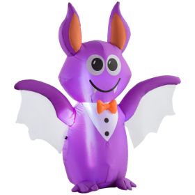Outsunny 6ft Inflatable Halloween Decoration Bat, Blow Up Outdoor LED Yard Display, Waterproof