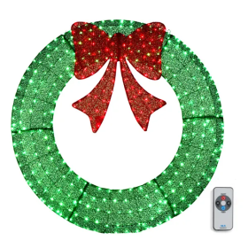 48in Pre-Lit Outdoor Christmas Wreath Decoration