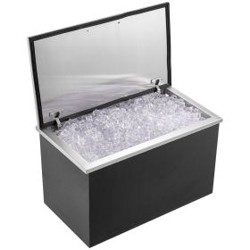 VEVOR Drop in Ice Chest, 24"L x 20"W x 15"H Stainless Steel Ice Cooler, Commercial Ice Bin with Hinged Cover, 40 qt Outdoor Kitchen Ice Bar
