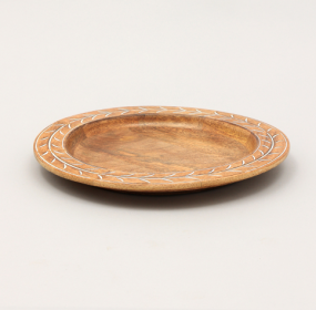 Handcrafted 13inch Wood Charger Plate Wooden Dinning Placemat Artisan Wood Tableware