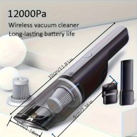 Wireless Silver Car Vacuum Cleaner Wireless Car With Strong Suction Handheld Vacuum Cleaner Small Mini Rechargeable Home Vacuum Cleaner (Color: Silver)