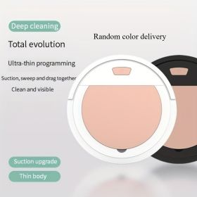 Intelligent Sweeping Robot Suction Drag Integrated, Rotating Sweeping Clean No Dead Angle, Large Capacity Endurance Low Noise, Thin Body Intellig (Option: Random)