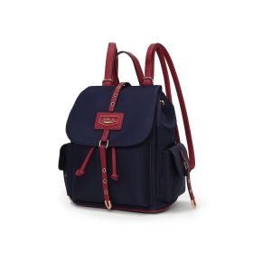 MFK Collection Paula Women Backpack by Mia K (Color: Navy Wine, Material: Vegan Leather)